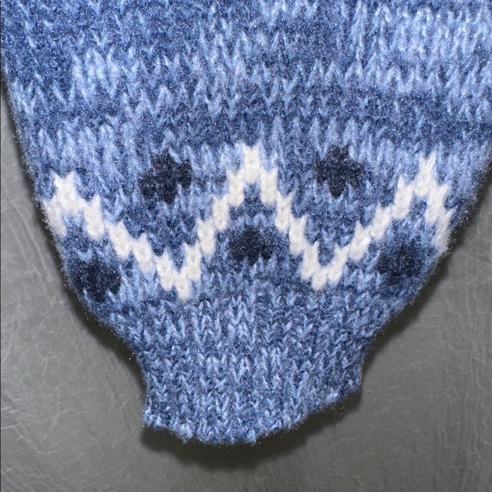 AE XL Blue White Multi Fair Isle Snow Stopper Knit Sweater - Picture 13 of 16